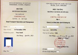 chứng chỉ sơ cấp điều hành vận tải