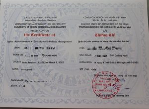 chứng chỉ văn thư lưu trữ